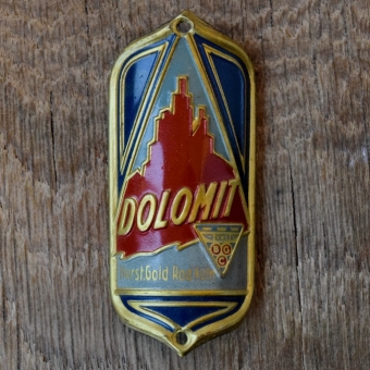 Steuerkopfschild DOLOMIT, 50er Jahre, Originalschild aus Sammlungsbestand 