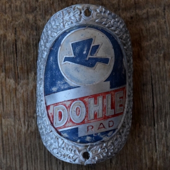Steuerkopfschild DOHLE, 50er Jahre, Originalschild aus Sammlungsbestand 