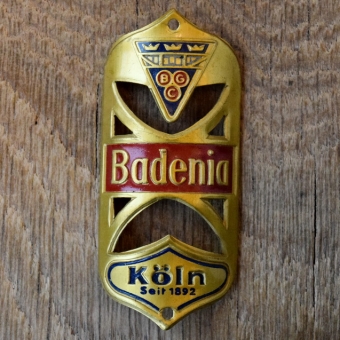 Steuerkopfschild BADENIA, 50er Jahre, Originalschild aus Sammlungsbestand 