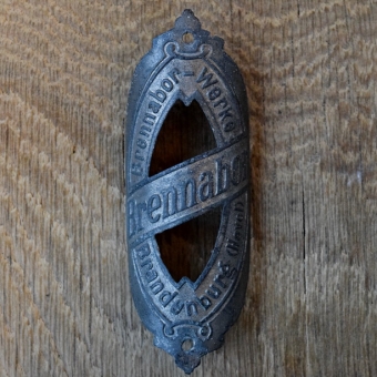 Steuerkopfschild BRENNABOR, 20er Jahre, Originalschild aus Sammlungsbestand 