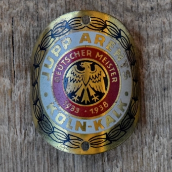 Steuerkopfschild JUPP ARENTS KÖLN-KALK, 50er Jahre, Originalschild aus Sammlungsbestand 