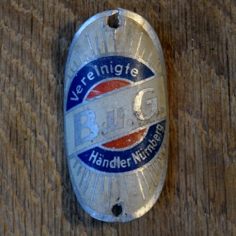 Steuerkopfschild B.U.G., 50er Jahre, Originalschild aus Sammlungsbestand 