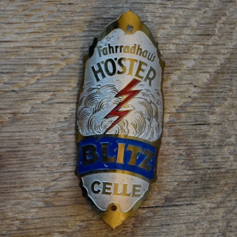 Steuerkopfschild BLITZ, 30er Jahre, Originalschild aus Sammlungsbestand 