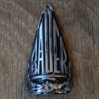 Steuerkopfschild BAUER, 50er Jahre, Originalschild aus Sammlungsbestand 