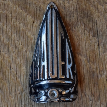 Steuerkopfschild BAUER, 50er Jahre, Originalschild aus Sammlungsbestand 