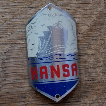 Steuerkopfschild HANSA, 50er Jahre, Originalschild aus Sammlungsbestand 