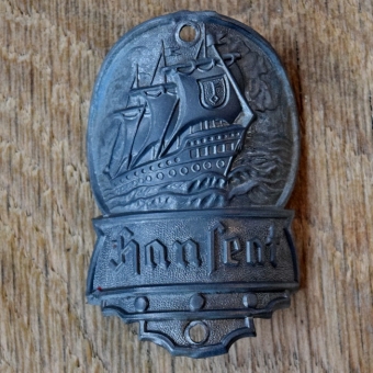 Steuerkopfschild HANSEAT, 30er Jahre, Originalschild aus Sammlungsbestand 