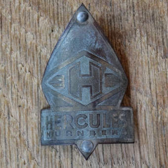 Steuerkopfschild HERCULES, 50er Jahre, Originalschild aus Sammlungsbestand 