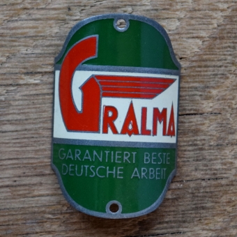 Steuerkopfschild GRALMA, 50er Jahre, Originalschild aus Sammlungsbestand 