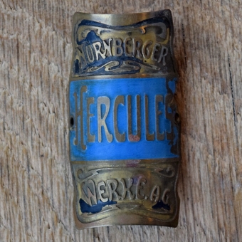 Steuerkopfschild HERCULES, 30er Jahre, Originalschild aus Sammlungsbestand 