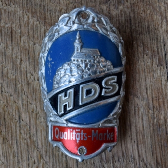 Steuerkopfschild HDS, 50er Jahre, Originalschild aus Sammlungsbestand 