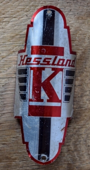 Steuerkopfschild HESSLAND, 70er Jahre, Originalschild aus Sammlungsbestand 