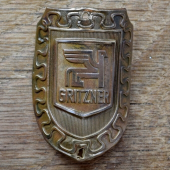 Steuerkopfschild GRITZNER, 50er Jahre, Originalschild aus Sammlungsbestand 