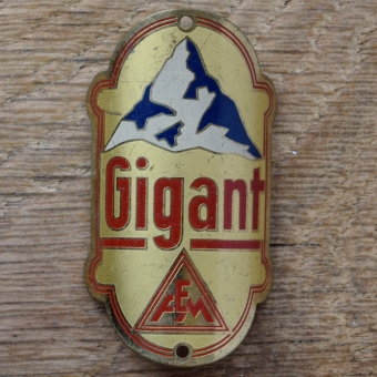 Steuerkopfschild GIGANT, 50er Jahre, Originalschild aus Sammlungsbestand 
