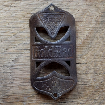 Steuerkopfschild GOLD-RAD, 30er Jahre, Originalschild aus Sammlungsbestand 