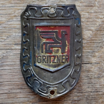 Steuerkopfschild GRITZNER, 50er Jahre, Originalschild aus Sammlungsbestand 