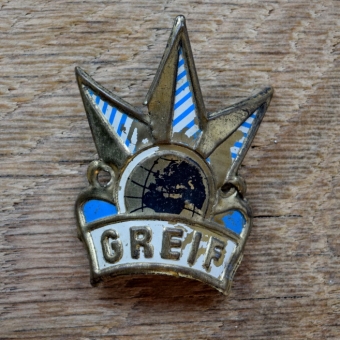 Steuerkopfschild GREIF, 50er Jahre, Originalschild aus Sammlungsbestand 