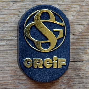 Steuerkopfschild GREIF, 70er Jahre, Originalschild aus Sammlungsbestand 