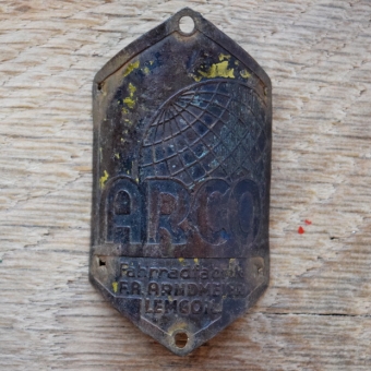 Steuerkopfschild ARCO, 30er Jahre, Originalschild aus Sammlungsbestand 