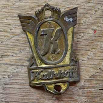 Steuerkopfschild KALKHOFF, 50er Jahre, Originalschild aus Sammlungsbestand 