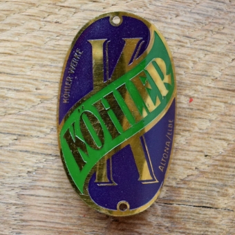 Steuerkopfschild KÖHLER, 50er Jahre, Originalschild aus Sammlungsbestand 