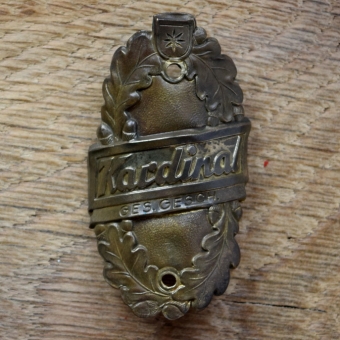 Steuerkopfschild KARDINAL, 50er Jahre, Originalschild aus Sammlungsbestand 