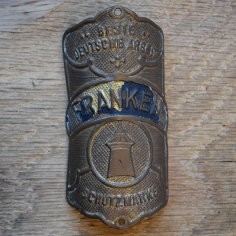 Steuerkopfschild FRANKEN, 20er Jahre, Originalschild aus Sammlungsbestand 