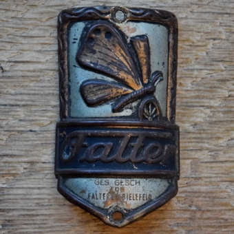 Steuerkopfschild FALTER, 50er Jahre, Originalschild aus Sammlungsbestand 