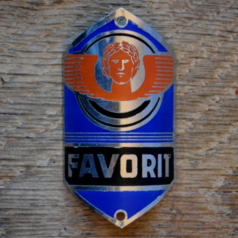 Steuerkopfschild FAVORIT, 50er Jahre, Originalschild aus Sammlungsbestand 