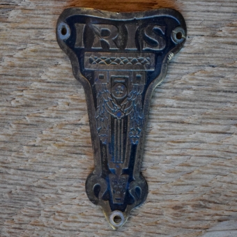 Steuerkopfschild IRIS, 20er Jahre, Originalschild aus Sammlungsbestand 
