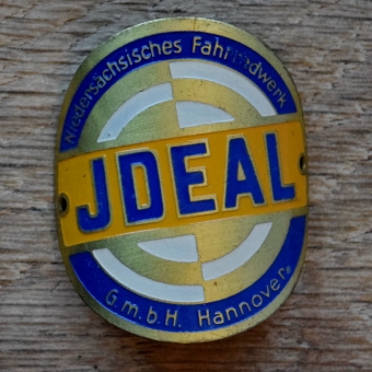 Steuerkopfschild IDEAL, 30er Jahre, Originalschild aus Sammlungsbestand 