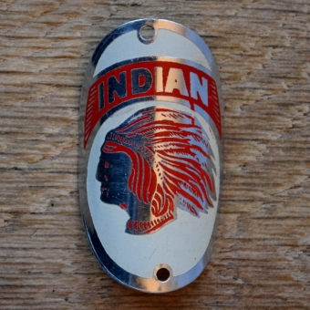 Steuerkopfschild INDIAN, 50er Jahre, Originalschild aus Sammlungsbestand 
