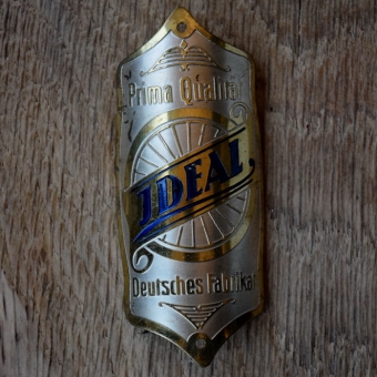 Steuerkopfschild IDEAL, 30er Jahre, Originalschild aus Sammlungsbestand 