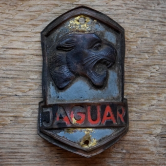 Steuerkopfschild JAGUAR, 50er Jahre, Originalschild aus Sammlungsbestand 