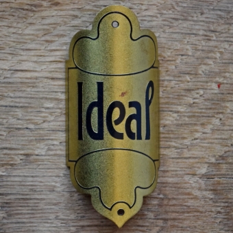 Steuerkopfschild IDEAL, 50er Jahre, Originalschild aus Sammlungsbestand 