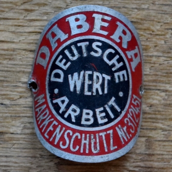 Steuerkopfschild DABERA, 50er Jahre, Originalschild aus Sammlungsbestand 