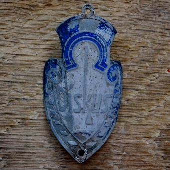 Steuerkopfschild DISKUS, 50er Jahre, Originalschild aus Sammlungsbestand 