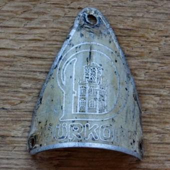 Steuerkopfschild DÜRKOPP, 30er Jahre, Originalschild aus Sammlungsbestand 