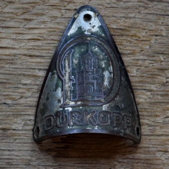 Steuerkopfschild DÜRKOPP, 20er Jahre, Originalschild aus Sammlungsbestand 