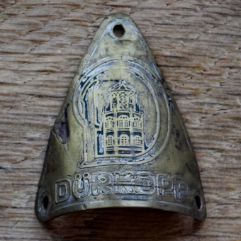 Steuerkopfschild DÜRKOPP, 20er Jahre, Originalschild aus Sammlungsbestand 