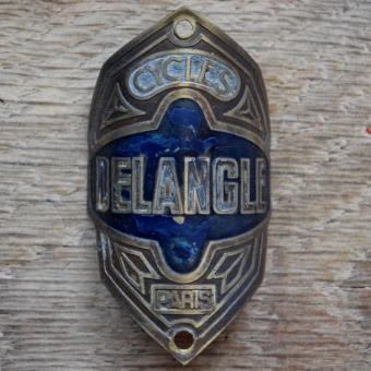 Steuerkopfschild DELANGLE, 30er Jahre, Originalschild aus Sammlungsbestand 