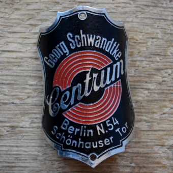 Steuerkopfschild CENTRUM, 50er Jahre, Originalschild aus Sammlungsbestand 