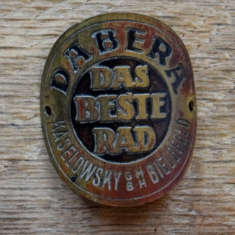 Steuerkopfschild DABERA, 30er Jahre, Originalschild aus Sammlungsbestand 