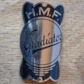 Steuerkopfschild GLADIATOR, 30er Jahre, Originalschild aus Sammlungsbestand 