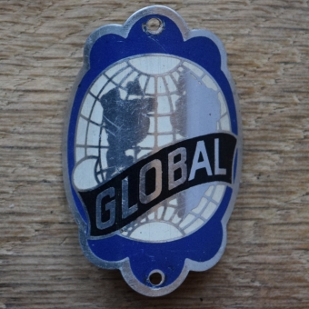 Steuerkopfschild GLOBAL, 50er Jahre, Originalschild aus Sammlungsbestand 