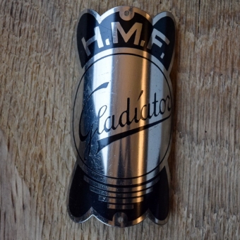 Steuerkopfschild GLADIATOR, 20er Jahre, Originalschild aus Sammlungsbestand 