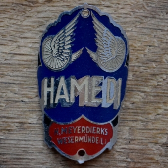 Steuerkopfschild HAMEDI, 50er Jahre, Originalschild aus Sammlungsbestand 