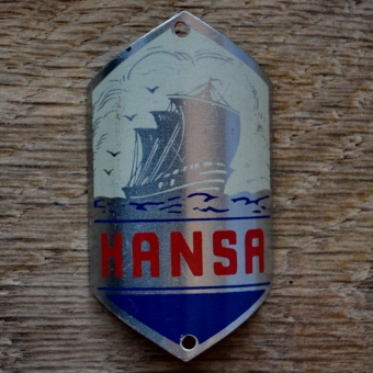 Steuerkopfschild HANSA, 50er Jahre, Originalschild aus Sammlungsbestand 