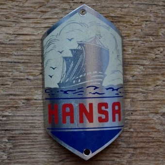 Steuerkopfschild HANSA, 50er Jahre, Originalschild aus Sammlungsbestand 