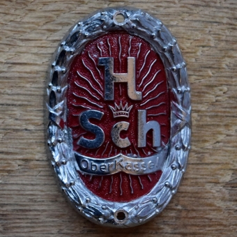 Steuerkopfschild H SCH, 50er Jahre, Originalschild aus Sammlungsbestand 